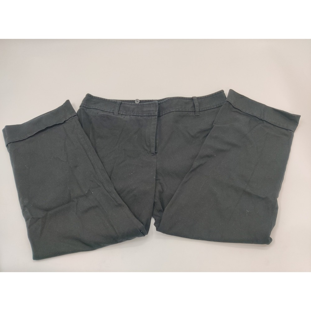 Ann Taylor LOFT Black Textured Cropped Cuffed Dress Pants Mens Size 14